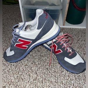 Mens New Balance 574 Classic Core Plus Navy Red